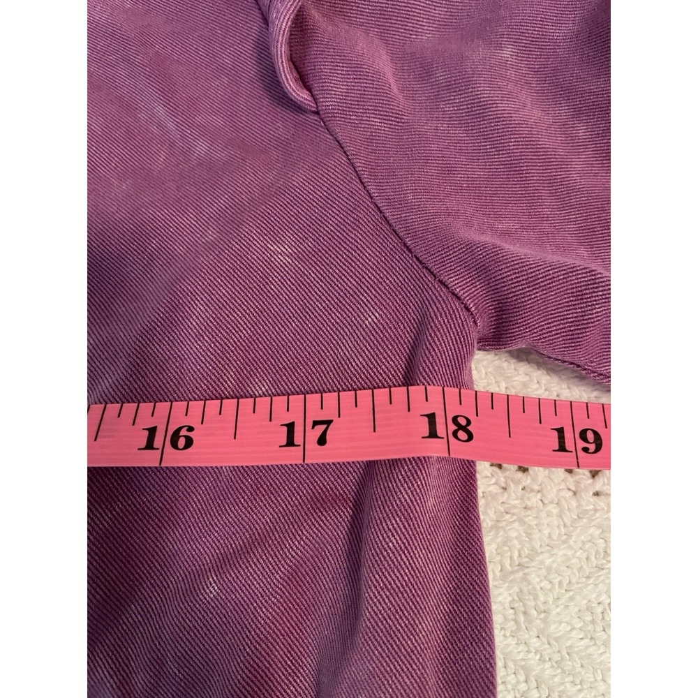 New Jodifl purple peasant tunic blouse women's sz Small ruffle shoulder cottage - Picture 7 of 11